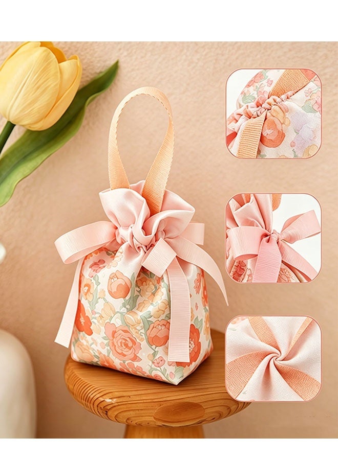 Happy D Eid Gift Bags – A set of 5 fabric drawstring bags, suitable for Ramadan and Eid gifts, perfect for jewelry, bracelets, engagement gifts, and gift wrapping - Image 4