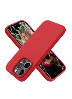 Generic Soft Silicon Mobile Magic Case with Microfiber Lining For Apple iPhone 15 Pro 6.1 Inch (Red)  - Image 1