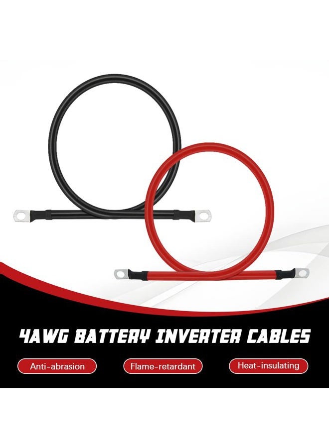 A ABIGAIL 4 AWG Battery Cable 2FT 4 Gauge Pure Copper Battery Inverter Cables with 5/16 in Lugs Both Ends Power Inverter Wire Set for Automotive Solar Power Inverter Marine Boat RV Car Motorcycle (2FT) - Image 3