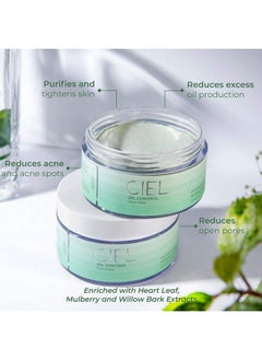 CIEL Oil Control Face Mask Cream Glowing Skin 100% Vegan Face Pack For Matte And Even Toned Skin For Acne Prone Skin 100G  - Image 3
