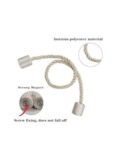 The Bros 2 Pack Beige Magnetic Curtain Tiebacks, Strong, Elegant, and Modern Rope Holdbacks for Drapes, Adjustable Length, No Hooks Needed, Perfect for Indoor and Outdoor Use (17.5 Inches, Durable and Stylish)  - Image 4