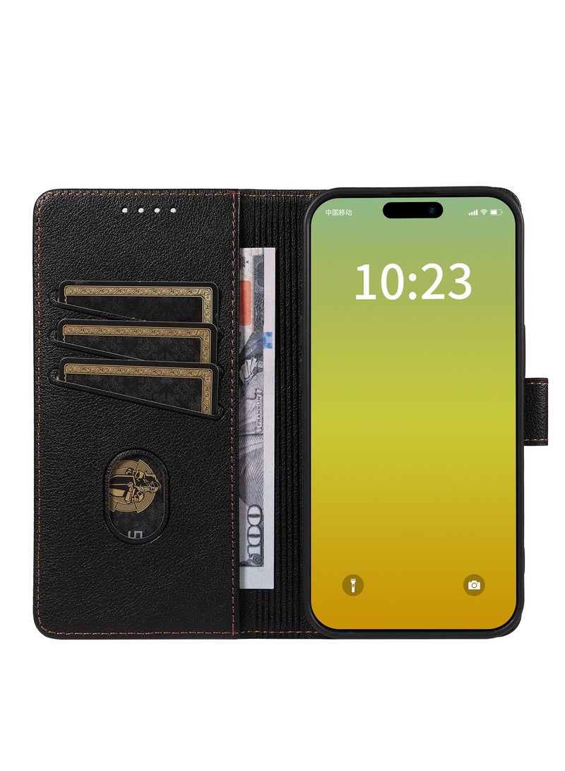General iPhone 15/15 Plus/15 Pro/15 Pro Max Case PU Leather Wrist Strap Wallet Case Card Holder Shockproof Flip Cover  - Image 2