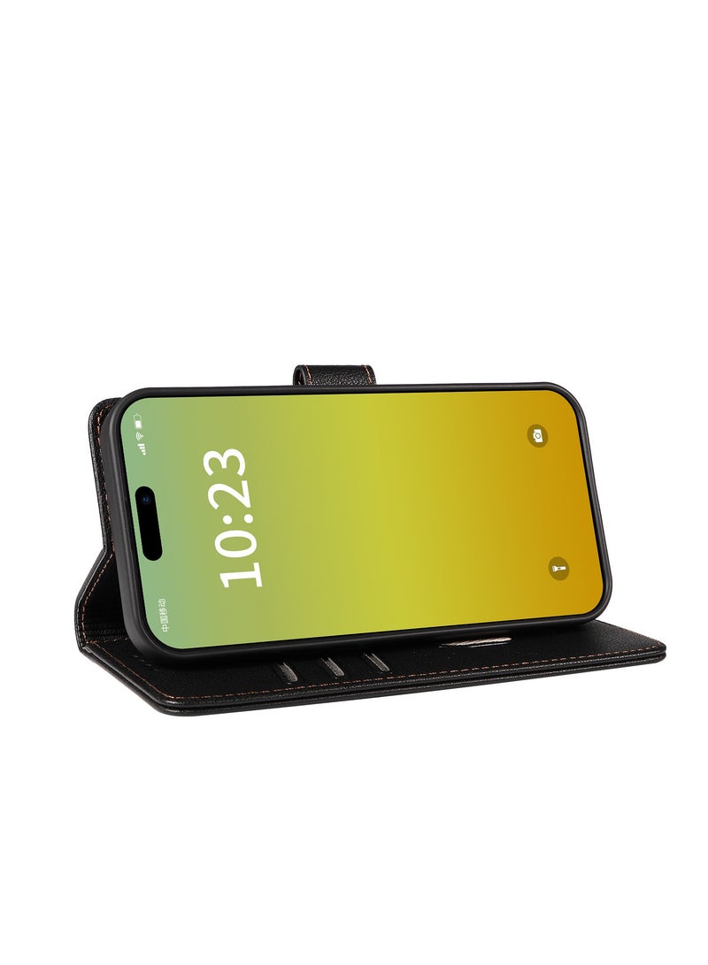 General iPhone 15/15 Plus/15 Pro/15 Pro Max Case PU Leather Wrist Strap Wallet Case Card Holder Shockproof Flip Cover  - Image 3