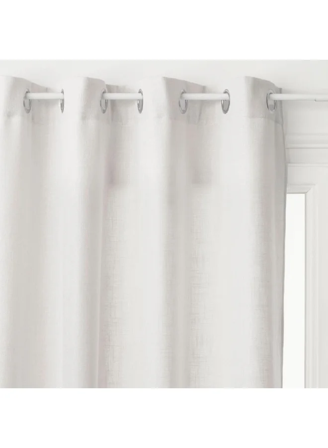 atmosphera 8-Eyelet Leon Polyester Standard Curtain Ivory 140 x 260 cm 146277A