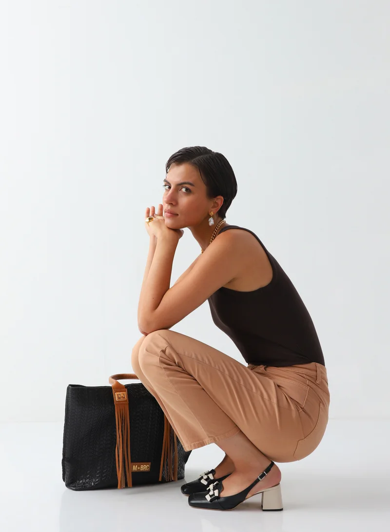 Mitica Luna Women's Cotton Slim-fit sleeveless tank top Relaxed Fit Pull On Closure Brown