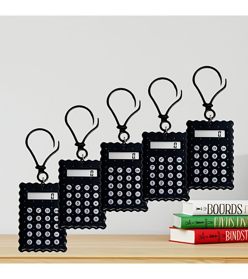 5pcs Green Mini Cookie Calculators Portable Accurate For Office Study Kitchen Back To School Gift - Image 1