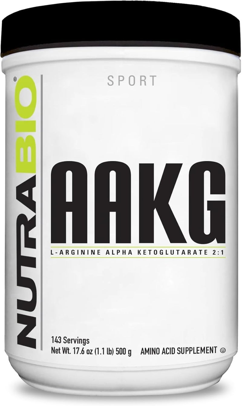 NutraBio Arginine AKG Workout Supplement Powder 500g  Helps Support Lean Mass Gains Boost Nitric Oxide and Enhance Muscle Growth - Image 1
