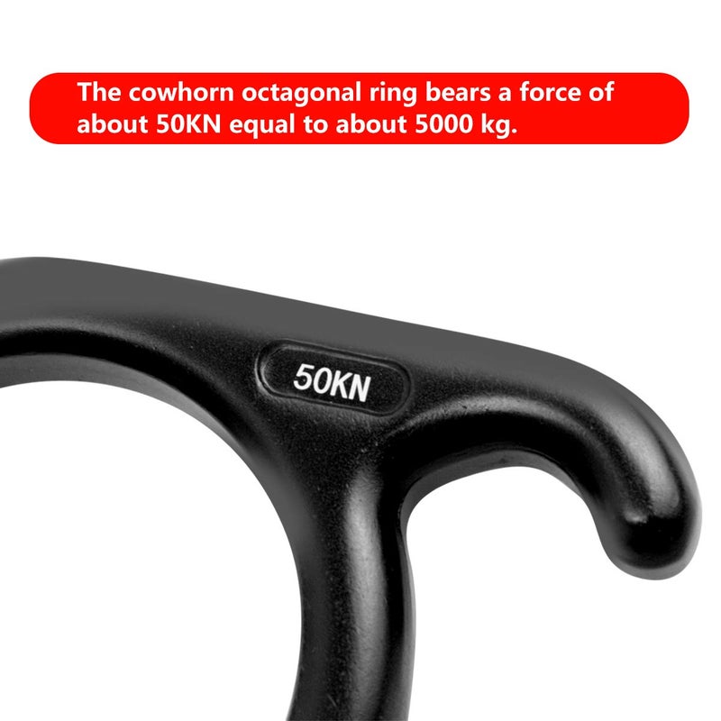 YXGOOD 50KN Rescue Figure, 8 Descender Large Bent-Ear Belaying and Rappelling Gear Belay Device Climbing for Rock Climbing Peak Rescue Aluminum Magnesium Alloy (Black) - Image 3