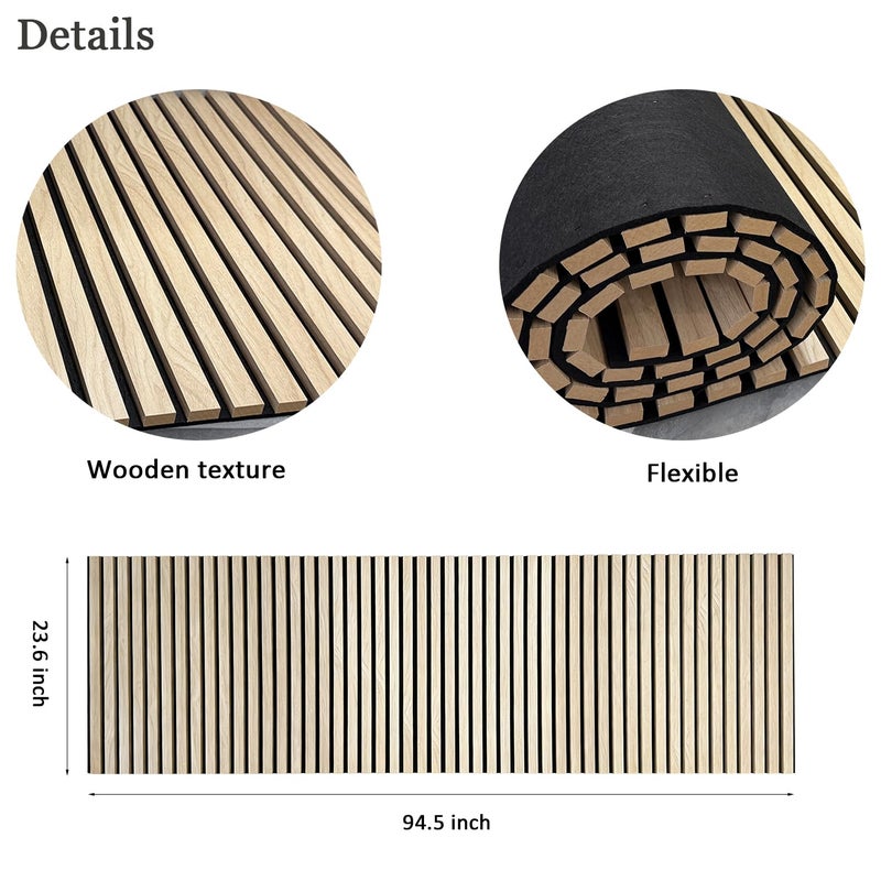 TRAIN2 ART 94.5 x 23.6 in Acoustic Wood Wall Panels,3D Flexible Soundproof Wall Panels,Wood Slat Wall Panel for Interior Wall Decor (Oak) - Image 5