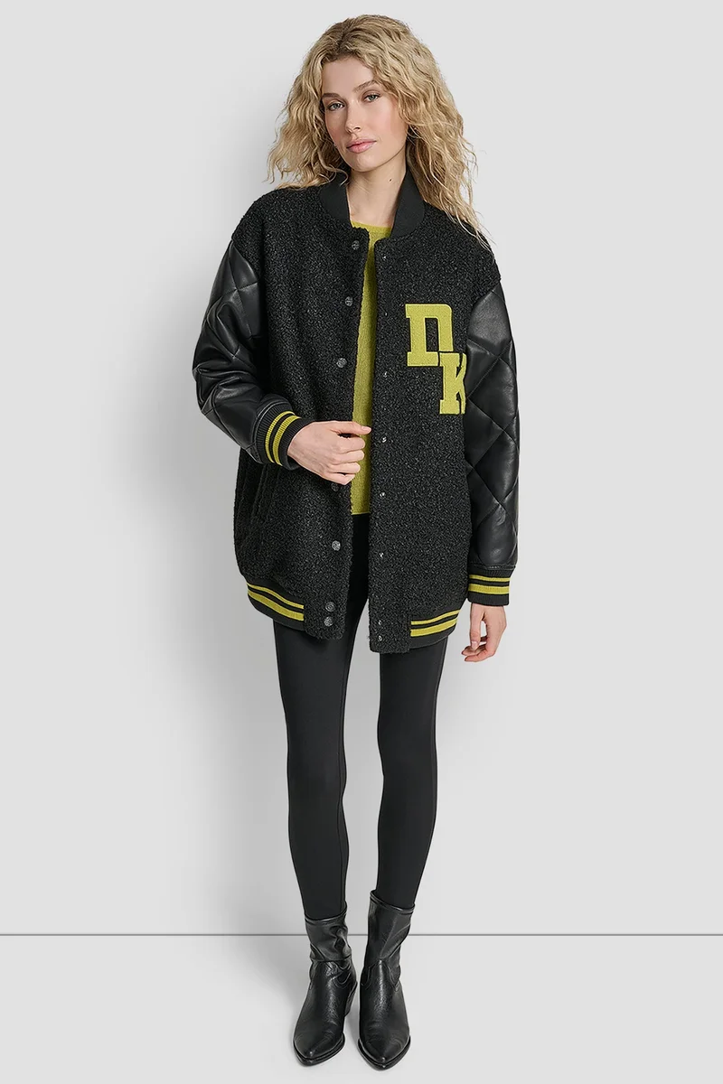 Dkny  LONG SLEEVE TIGHT BOUCLE LOGO JACKET for Women | Best Price UAE