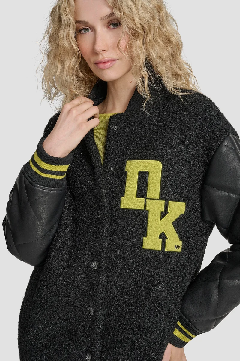Dkny  LONG SLEEVE TIGHT BOUCLE LOGO JACKET for Women | Best Price UAE