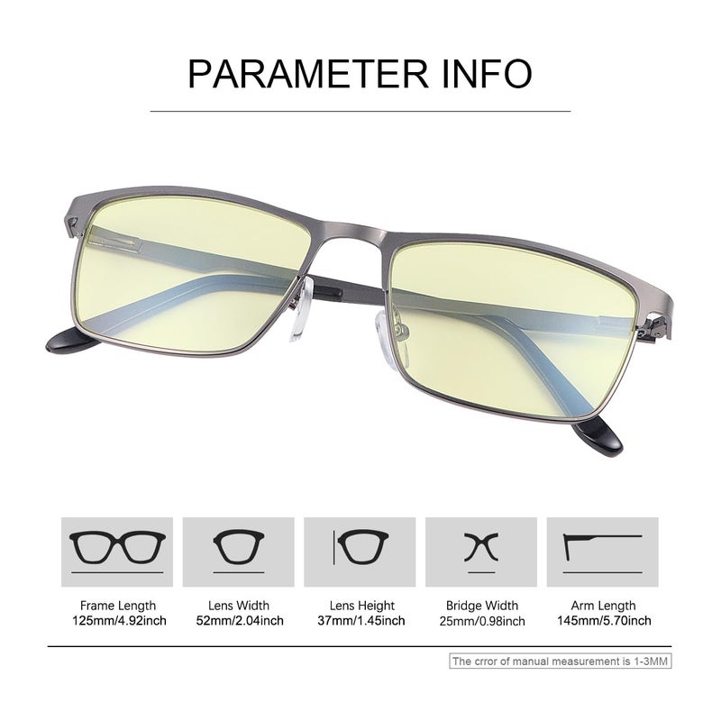 YIMI Mens Blue Light Glasses Men Computer Gaming BlueLight Blocking Glasses Metal Anti Eyestrain Clear Lens Eye Protection (Gaming Protection) - Image 5