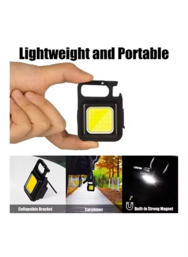 KeyChain LED Light 800 Lumens COB Rechargeable Keychain Mini Flashlight 4 Light Modes Portable Pocket Light - Image 1