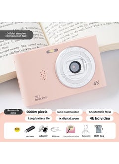 Ccd Digital Camera Hd Camera Student Small Hd Travel Entry Campus Retro Travel Card Machine-Body Color:Sakura Pink  - Bare Metal (cannot Take Pictures Without Memory Card)