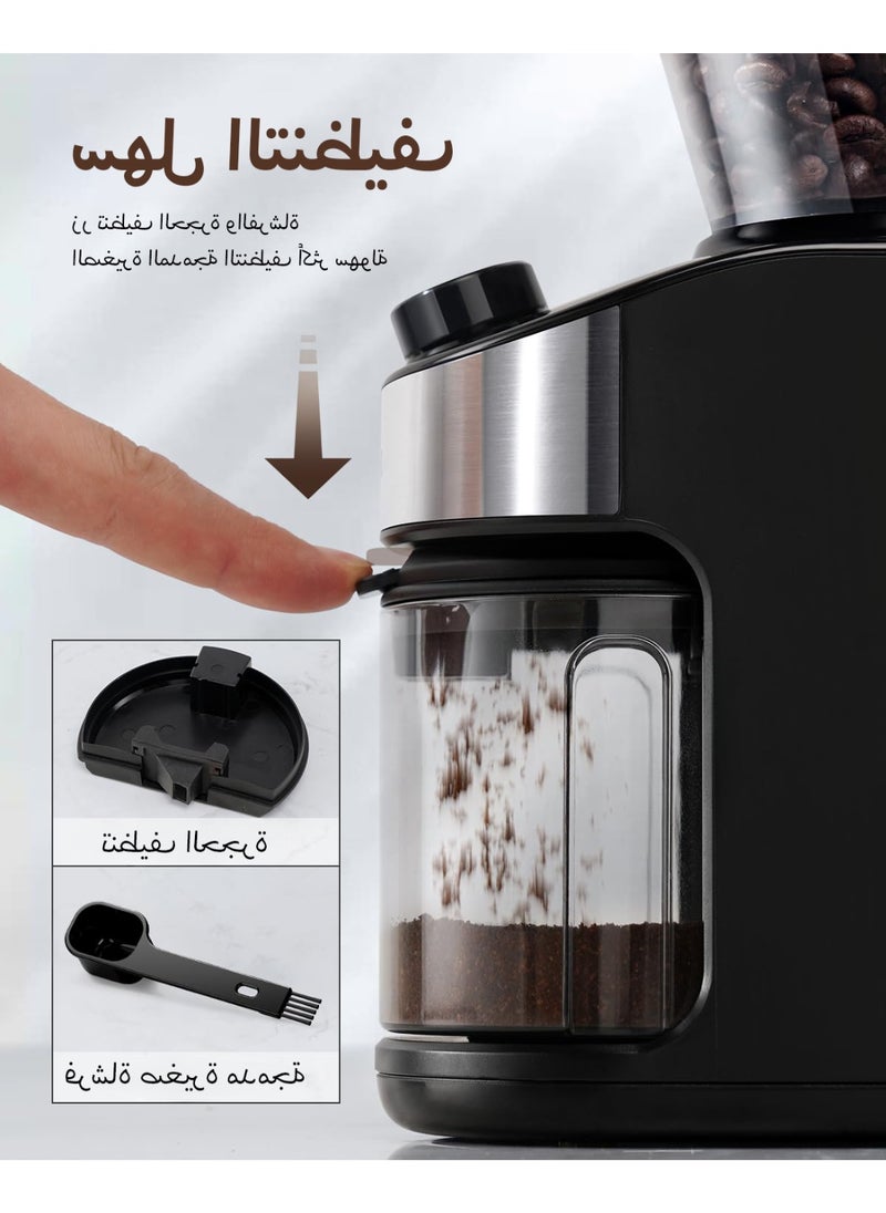 ibsun - Burr Coffee Grinder Electric with 32 Grinding Sizes, Coffee Bean Grinder with 40 Seconds Adjustable Electronic Timer v60 - Image 1
