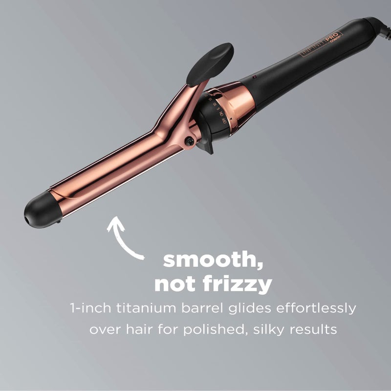 CONAIR INFINITIPRO Rose Gold Titanium 1-Inch Curling Iron, 1-inch barrel produces classic curls â€“ for use on short, medium, and long hair - Image 2