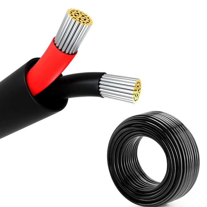 20 Gauge Wire 2Conductor Electrical Wire 20 AWG Stranded Flexible PVC Tinned Copper 202 Cord Extension Cable is Used for LED Lamp Lighting Automotive Speaker Audio Power etc 33FT 10M