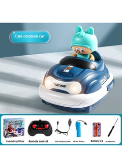 Children's Remote Control Kart Bumper Car Doll Catapult Double Battle Parent-Child Interactive Drift Racing Boy Toy-Color:8881 Bumper Car + Single Rechargeable Battery Blue Color Box + Express Box 410g