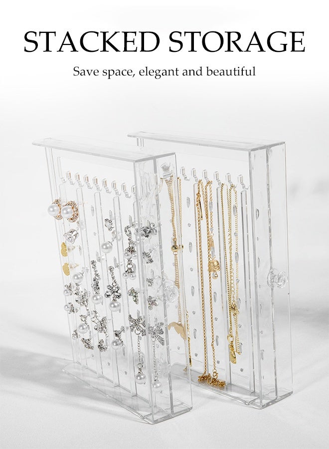 DUNISO Acrylic Jewelry Organizer Box，Clear Multi-functional Jewelry Organizer with 5 Drawers & 2 Earring Holder，Dustproof Jewelry Storage Display Case，for Jewelry Storage and Display Gift，Off White - Image 5