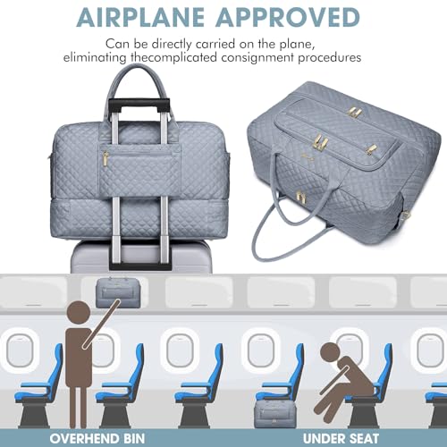 LUOCIP Large Women Travel Duffle Bag, Weekender Bags for Women with Shoe Compartment, Carry on Overnight Bag with Toiletry Bag, Gym Duffel Bag with Wet Pocket, Hospital Bags for Labor and Delivery - Image 5