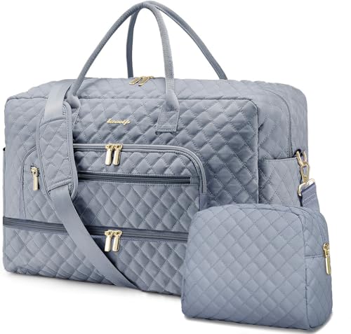 LUOCIP Large Women Travel Duffle Bag, Weekender Bags for Women with Shoe Compartment, Carry on Overnight Bag with Toiletry Bag, Gym Duffel Bag with Wet Pocket, Hospital Bags for Labor and Delivery - Image 1