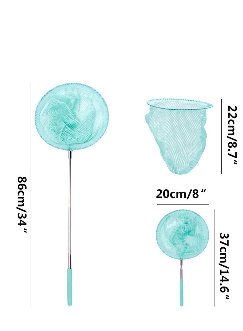 Y&D 5Pcs Telescopic Butterfly Net Fishing Pond Net, Extendable for Kids Catching Bugs Insect Small Fish Outdoor Garden Activities 5 Colors - Image 4
