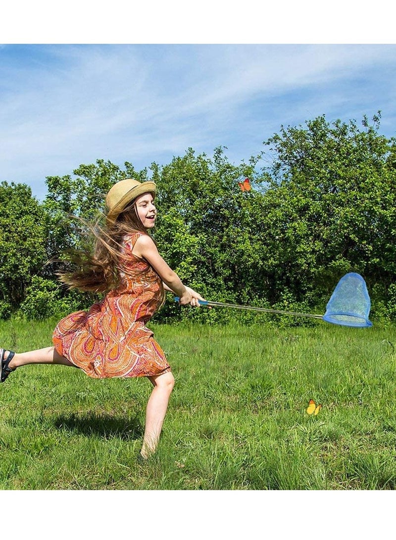 Y&D 5Pcs Telescopic Butterfly Net Fishing Pond Net, Extendable for Kids Catching Bugs Insect Small Fish Outdoor Garden Activities 5 Colors - Image 2