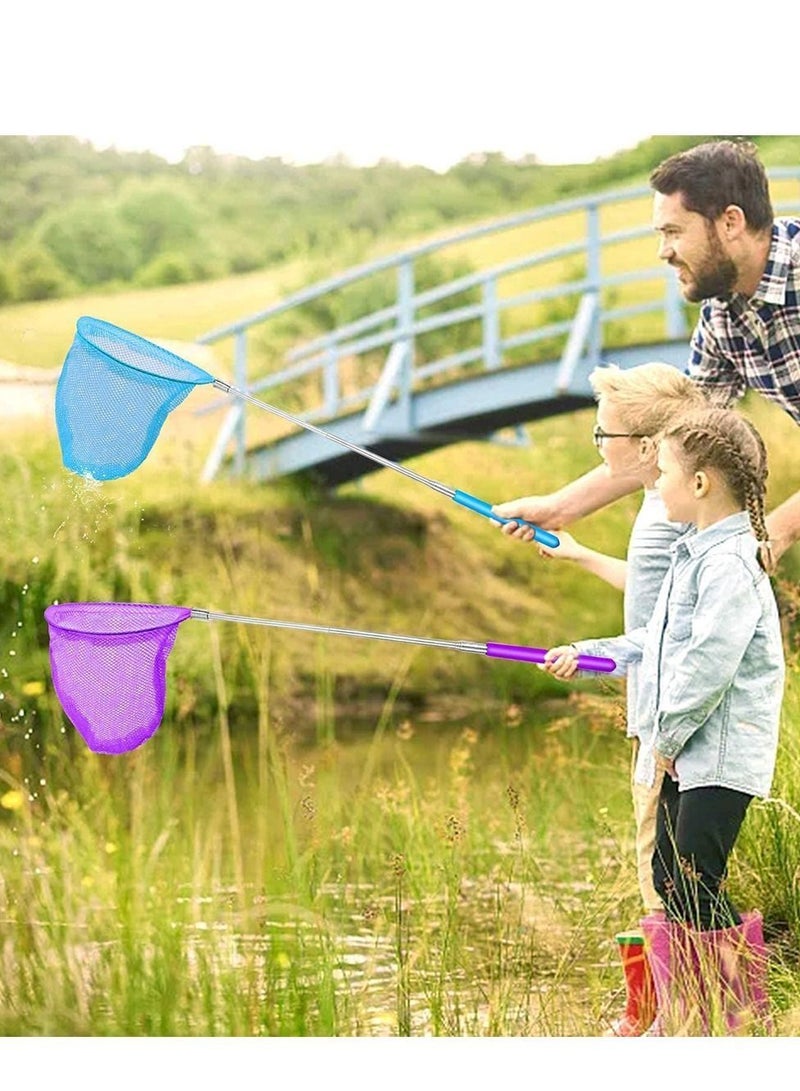 Y&D 5Pcs Telescopic Butterfly Net Fishing Pond Net, Extendable for Kids Catching Bugs Insect Small Fish Outdoor Garden Activities 5 Colors - Image 3