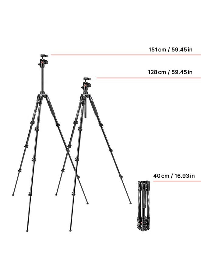Manfrotto Befree Advanced Lever 4-Section Aluminum Travel Tripod with Ball Head, Black  - Image 2