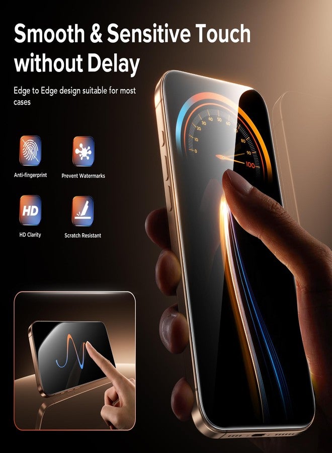 SuydanBox 3 Pack Privacy Screen Protector for iPhone 16 Pro, [One-Pull Installation] Military-Grade Shatterproof & Ultra Durable 9H Hardness, Anti-Spy Tempered Glass, Bubble-Free, Case Friendly - Image 4