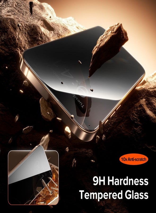 SuydanBox 3 Pack Privacy Screen Protector for iPhone 16 Pro, [One-Pull Installation] Military-Grade Shatterproof & Ultra Durable 9H Hardness, Anti-Spy Tempered Glass, Bubble-Free, Case Friendly - Image 2