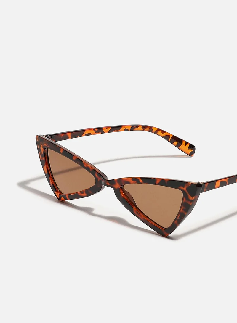 Haute Sauce Animal Print Brown Tinted Lens Cat Eye Sunglass