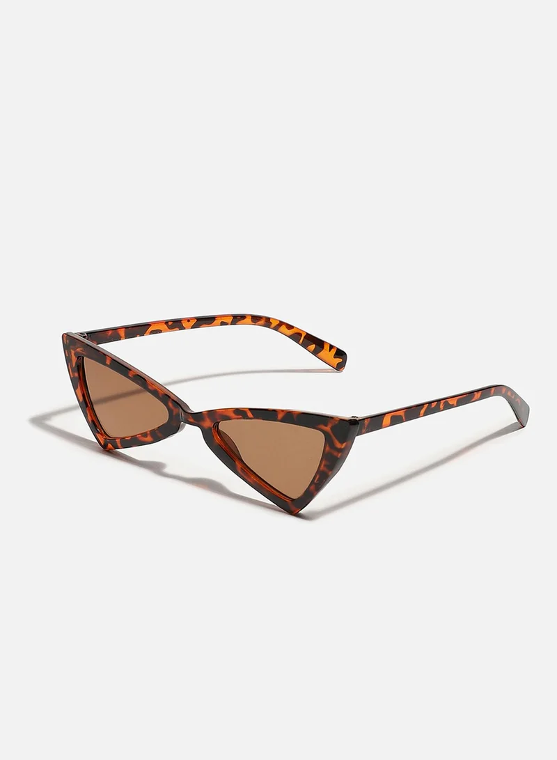 Haute Sauce Animal Print Brown Tinted Lens Cat Eye Sunglass