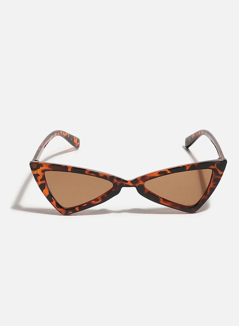 Haute Sauce Animal Print Brown Tinted Lens Cat Eye Sunglass