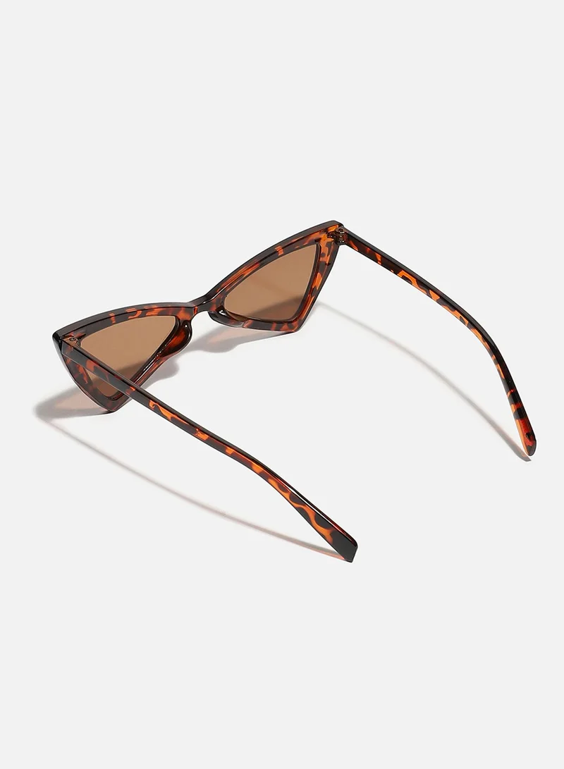 Haute Sauce Animal Print Brown Tinted Lens Cat Eye Sunglass