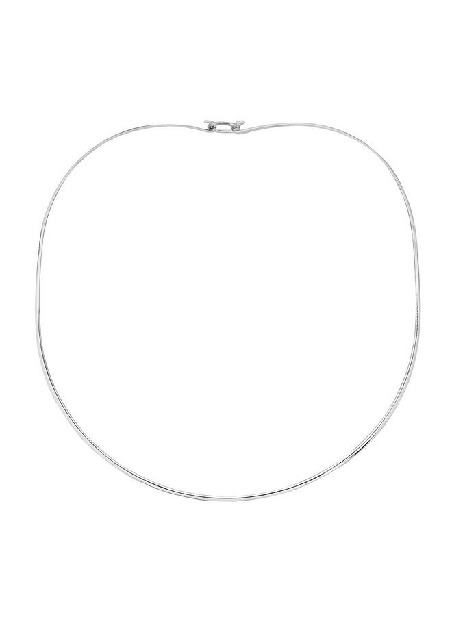AeraVida Exquisite Simple .925 Sterling Silver Flat Choker Necklace Casual Necklace Unisex Jewelry Modern Jewelry Gift  - Image 1