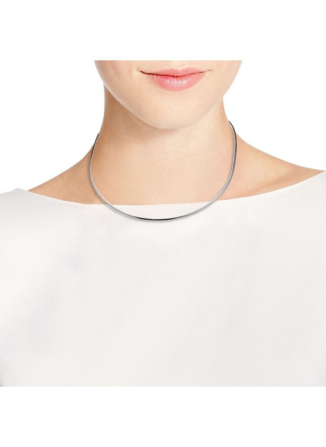 AeraVida Exquisite Simple .925 Sterling Silver Flat Choker Necklace Casual Necklace Unisex Jewelry Modern Jewelry Gift  - Image 5