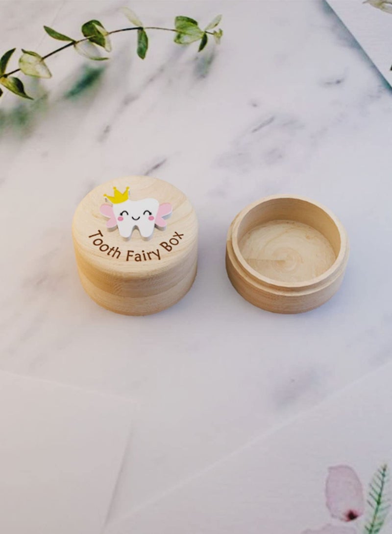 Excefore Cute Carved Wooden Box, Kids Tooth Storage, Tooth Fairy Box for Boys and Girls Wooden Baby Teeth Fairy Holder, Stores Lost Teeth for Kids for Lost Teeth Baby Shower Birthday Gift - Image 3