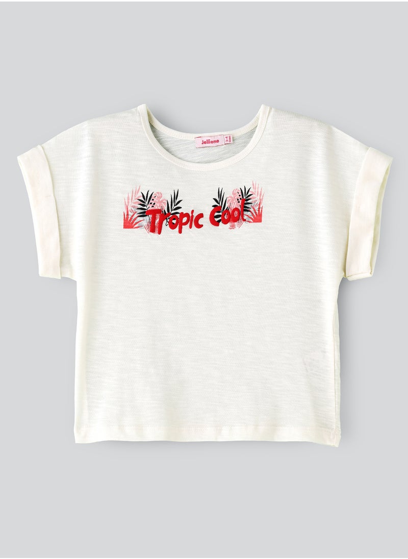 Jelliene Girls White "Tropic Cool" T-shirt  - Image 1