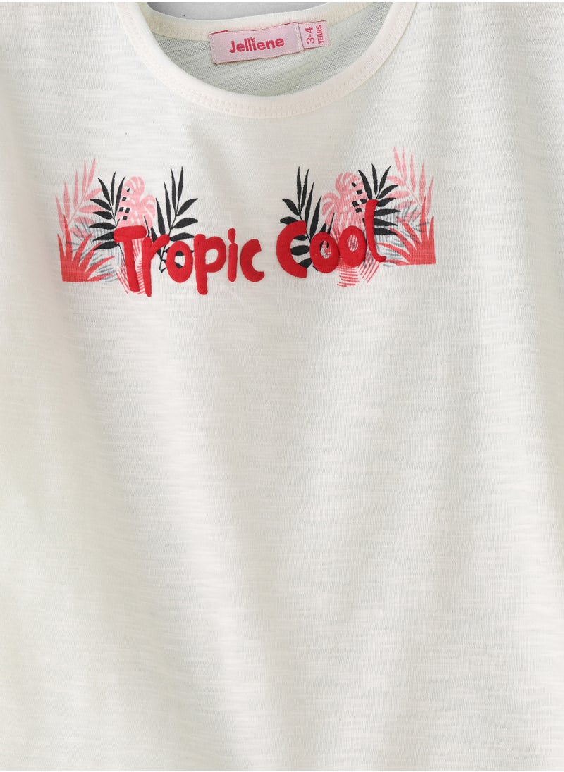 Jelliene Girls White "Tropic Cool" T-shirt  - Image 3