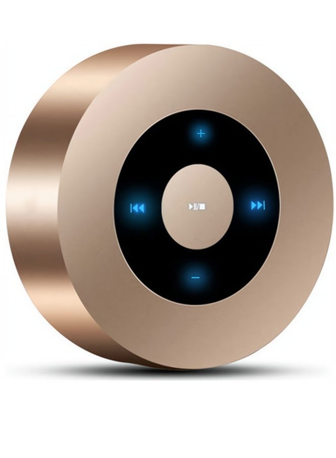 Gold Smart Touch Wireless Speaker Small Bluetooth Speaker with Portable Waterproof Case High-Def Sound Fast Recharge - Image 1