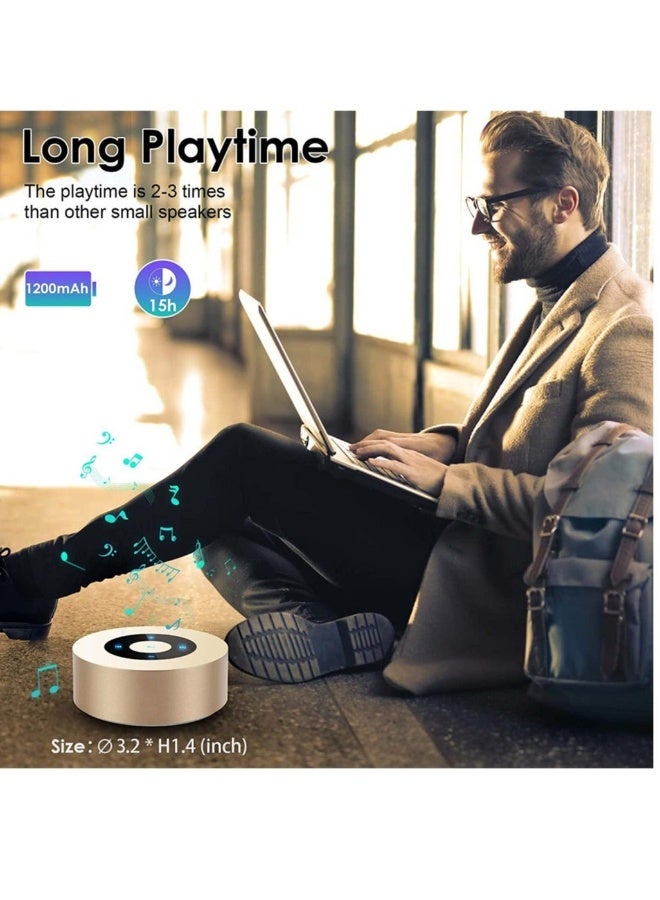 Gold Smart Touch Wireless Speaker Small Bluetooth Speaker with Portable Waterproof Case High-Def Sound Fast Recharge - Image 5