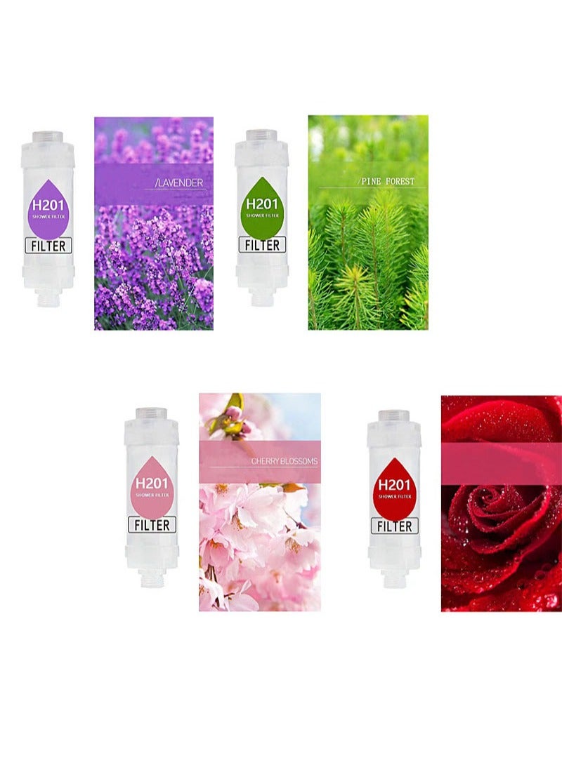 HaLunhi 2pcs Lavender + Blueberry Shower Soaker Easy to Install Vitamin C Shower Head Filter Hard Water Softener Chlorine and Fluoride Shower Filter Clean Water Filter Shower Head with Beads - Image 2