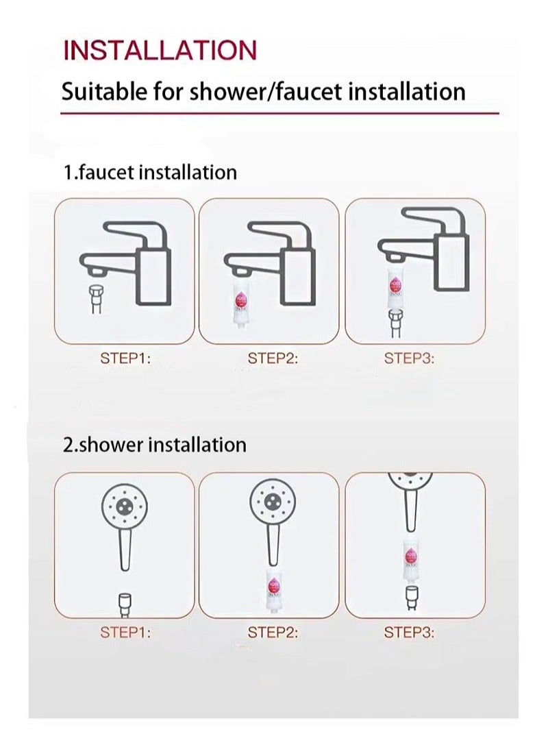 HaLunhi 2pcs Lavender + Blueberry Shower Soaker Easy to Install Vitamin C Shower Head Filter Hard Water Softener Chlorine and Fluoride Shower Filter Clean Water Filter Shower Head with Beads - Image 4