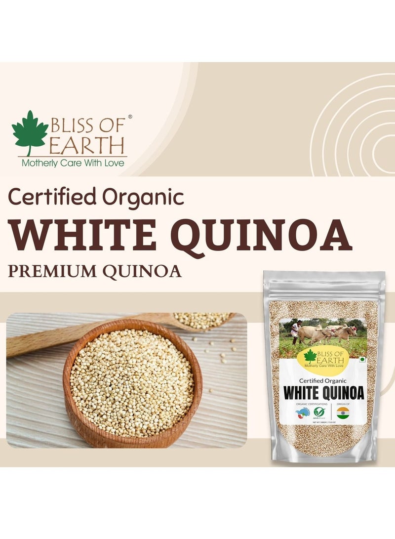 BLISS OF EARTH Organic 1KG White Quinoa For Weight Loss Raw Super food For whole family healthy meal - Image 2