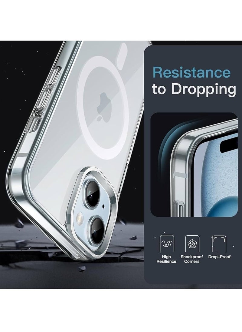 Generic - GEAR4 Magnetic Case Compatible with iPhone 15 PLUS Case, Compatible with MagSafe Wireless Charging, Transparent Anti-Scratch Back Shockproof Protective Slim Thin Phone Case Cover, Clear (TPU + Tough Polycarbonate Back I 16ft Drop Protection Tested I Transparent) - Image 1