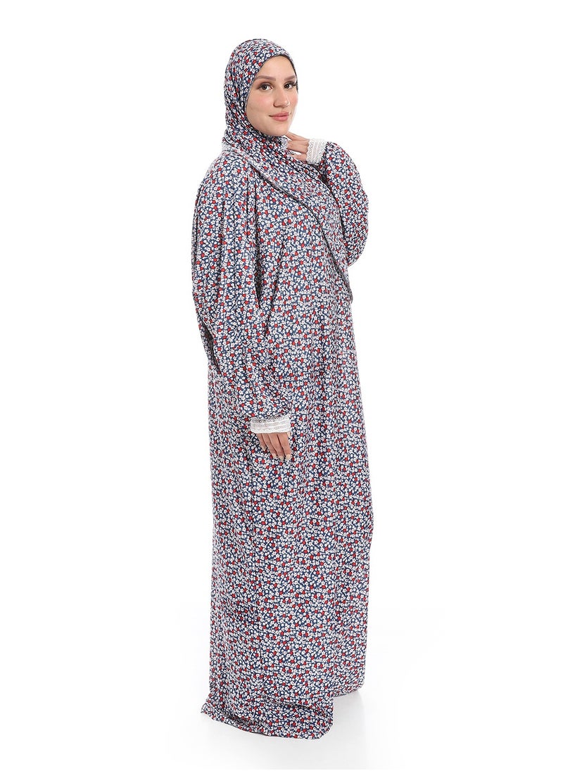 سيزار اسدال صلاة حريمي مزود بنقش ورد  - Image 3