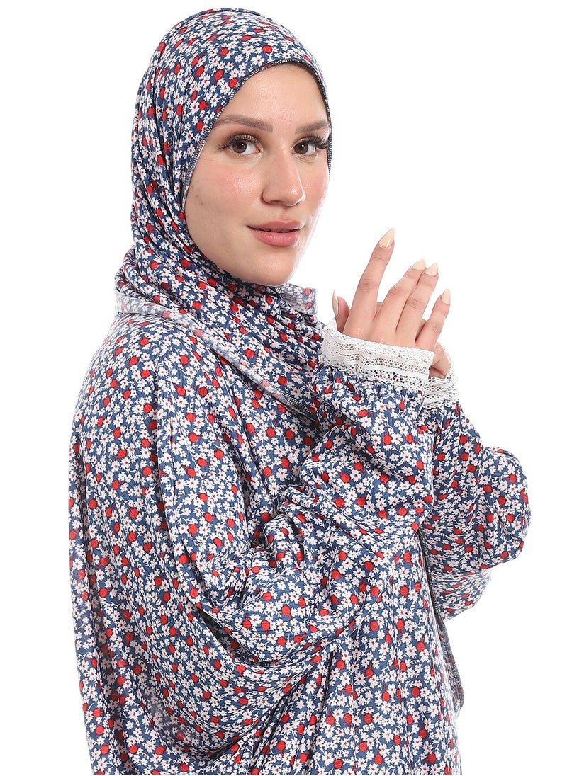 سيزار اسدال صلاة حريمي مزود بنقش ورد  - Image 4
