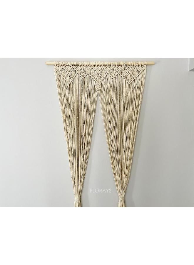 Antikiano Macrame Curtain, Macrame Wall Hanging Door Curtain Wedding Backdrop Window - Image 1