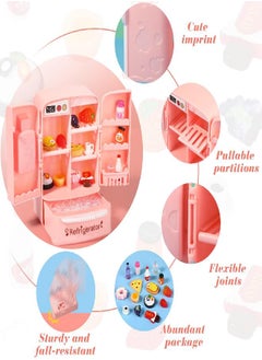 Civaner Dollhouse Refrigerator Mini Fridge Toy with Mini Food Set Dollhouse Kitchen Furniture Food Toys Dollhouse Miniatures Kitchen Decorations Bottles Fruits Desserts for Children (Lovely Style, 17 Pieces)  - Image 5